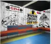 Duvar Kağıtları Özel 3D Mural Duvarlar için Duvar Kağıdı 3 D Spor Salonu Duvar Vintage Plank Spor Fitness Kulübü Resim Duvar Arka Plan Dekorasyon Kağıdı