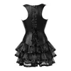 Steampunk Lace Up Back Taille Trainer Body Shaper Geckle Bustier Overbust Corset Jurk Faux Lederen Corsetten Mini Rok Tutu Plus Bustiers