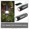 Swiss Peak 4-i-1 Bluetooth-högtalare med Power Bank Camping Ljus och fackla, bärbar ficklampa Powerbank Subwoofer Ridning Utomhuscykelhögtalare