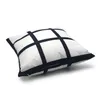 Blank Sublimation Pillow Case 40*40cm Black Grid Heat Transfer Throw Cushion Cover Home Sofa Pillowcases SN2578
