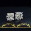 OEVAS Classic 100% 925 Srebro stworzone moissanite kamień ślubny Wedding Ear Studs Kolczyki Sparing Fine Jewelry Whole217c