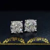 OEVAS Classic 100% 925 srebrny stworzony Moissanite kamień ślub zaręczyny kolczyki do uszu iskrzenie Fine Jewelry Wholesale