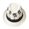 Panama Fedora Trilby Cappello da sole Cappellini casual Uomo Paglia Protezione a tesa larga Summer Beach Sombrero Cappelli da viaggio di moda Oliv22