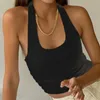 Мода женские сексуальные сплошные цвета висит шеи обратно бюстгальтер топ женские корсет женщины топы бак топы лоскутное вершину винтаж х0507