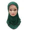 아이들 hijab 이슬람 소녀 아이 이슬람 어린이 인스턴트 보닛 꽃 무늬 Hijaab Caps 이슬람 의류 스카프 headscarf