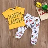 Sommer Kinder Sets Casual Kurzarm O Hals Brief T-shirt Druck Cartoon Tier 2 stücke Mädchen Jungen Kleidung Set 0-2T 210629