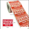 Party Decoration Event Leveringen Feestelijke Home Garden 2 x 3 Breekbare stickers met zorgwaarschuwingslabels Dank u Sticker 500 Labels/Roll Drop