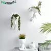 CHAUD Arbre Homme Pot De Fleur Jardinières pour Plantes Nordique Pot Mur Moderne Pot Plante Mur Pots Mur Pot De Fleurs Mignon Blanc Planteur 210401