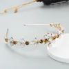 Trendy Multi Color Crystal Flower Hoofdband Elegante Geometrische Gemstone Beaded Hairband Vrouwelijke Banket Haar Sieraden