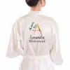Zwart Tekst 7 Kleuren Kimono Bridal Pyjama Bruiloft Robe Bruidsmeisje Matron Maid of Honour Rooken Bruid Squad Giften 210924