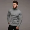 Nuovo autunno inverno dolcevita sottile mens maglioni casual collo alto tinta unita caldo maglioni slim fit uomo dolcevita pullover maschio 210421