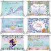 180x110cm Little Mermaid Party Backdrops Under the Sea Party Pography Background Kids Birthday Party Decorations Baby Shower 211122