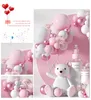 Rosa Vit Metallic Ballong Kit 104PCS Party Decoration For Födelsedag Bröllop Engagement Anniversary TX0077