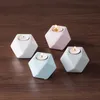 Ceramic Geometric Candle Holder Nordic Tea Light Candlesticks Home Decoration Crafts Wedding Centerpieces White Grey Pink Blue