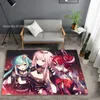 Carpets Anime Girls Floor Rug Beautiful Doormats 3D Print Lovely Kawaii Mats For Bedroom Living Room Carpet Home Decor