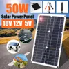 50W 18V MONO SOLAR PANEL Dual USB 12V / 5V DC Monokristallin Flexibel för bil RV Båt Batteriottät