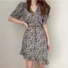 Plus Size Summer Dress Girls Boho Party Female Vintage print short Sleeve Women es long oversize Robe Vestido 210423