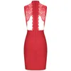 Ocstrade Arrival Embroidery Lace Bandage Dress Summer Women Red Bodycon Night Club Evening Party 210527