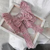 الصيف بأكمام قصيرة بلوزة الزهور bowknot الديكور ملابس الأطفال قميص فتاة الملابس 210528
