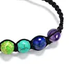 NUOVO 8mm Chakra Perline Braccialetti Regolabile Corda intrecciata Guarigione Bracciale turchese per uomo Donna Pietre di preghiera Reiki Polsino del braccio DHL all'ingrosso