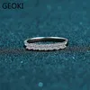 Geoki Luxury 925 Silver Passed Diamond Test Mossanite Ring Perfect Cut 0.28 Ct d Color Vvs1 Engagement Wedding Rings for Women
