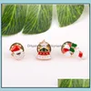 Pins, Brooches Jewelry 3 Styles Creative Cartoon Christmas Cute Santa Claus Jingle Bells Socks Donuts Candy Enamel Pins Xmas Jacket Badges B