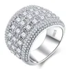 2021 Ny Luxury Round 925 Sterling Silver Förlovningsring för Kvinnor Lady Anniversary Gift Smycken Bulk Sälj Jul R5616 x0715