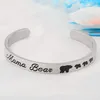 Buchstabe Mama Bär Armband Edelstahl Tier Bärenjunges Armband Armband Armreif Manschette für Frauen Modeschmuck Muttertagsgeschenk Will und Sandy