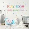 Väggklistermärken Play Room Share Imagine Skratta Bakgrund Motto Konstdekal Living Sovrum Väggmålning Heminredning Färgad Engelska DIY Klistermärke