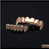 Grillz, Dental Grills Body Jewelry Drop Delivery 2021 Gold Sier Plaqué Hip Hop Grillz Top Bootom Groll Set With Sile Vampire Teeth Uhtga