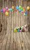 Party Decoration Wood Board Plank Light Baby Birthday Balloon Backdrop Pography Bakgrund för PO Studio Wedding Pocall Pophone