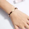 Brazalete de amor Pulseras de lujo Mujer CZ Pulsera de diseño de diamantes para mujeres Hombres Pulsera de acero de titanio Joyería fina con B320R original