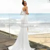 Sexy Beach Wedding Dress 2022 One Shoulder Sequins High Split Mermaid Bride Gown Boho Fashion Vestidos De Novia Mariage