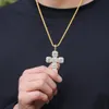 Iced Out Cross Pendant Gold Colliers Fashion Mens Hip Hop Collier Bijoux