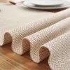 Cilected moderne Simple chemin de Table Beige à la main gland coton lin tissu ménage coureurs décoration 210709