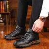 YWEEN Men Leather Boots Wool Thick Composite Sole Winter Shoes Men Cowhide Leather Designer Outdoors Ankle Boots For Man 2108205488634