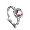 最高品質925スターリングシルバーデザイナーリング2021豪華な結婚指輪ジュエリー女性のためのジュエリーのためのジュエリーのための5a立方座のジルコニアブルーグリーンピンクダイヤモンドは決して箱とアレルギーがない