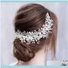 JEADYBLIAASOROSOROSIS Rhinestone Flower Bridal Tiara Pałąkwa kominowe szpilki Pins Wedding Hair Droper 2021 FMF0T