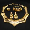 Earrings & Necklace Latest Portable Brazilian Gold Italian Design Style Exaggerated Ring Jewelry Set Banquet Holiday Gift