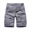 Pantaloncini cargo da uomo blu scuro Marca Esercito Militare Tattico da uomo in cotone Pantaloni corti casual da lavoro larghi Drop 210713