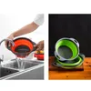 Silicone dobrável Colander Bacia Dobrável Vegetal Fruta Cesta de Fruta Ao Ar Livre Camping Talheres Portáteis Camping Cookware 1054 Z2