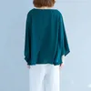 Verano sólido moda coreana tops algodón y lino blusas sueltas mujeres femeninas irregulares mangas de llamarada ropa blusa 9426 210417