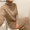 Nomikuma Autumn Winter Turtleneck Sweater Dress Stretch Thicken Knitted Long Sleeve Dresses Women Causal Straight Vestidos 6D040 210427