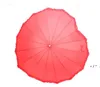 Ombrello a forma di cuore rosso Parasol a manico lungo ombrelli per foto di nozze Pops-Umpello San Valentino Gift Ship Sea CCB13453