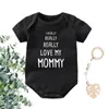 Rompers Cute I Really Love My Mommy Born Baby Boy Girl Romper Cotton Short Sleeve Jumpsuit Infant Clothes Pajama Outfits