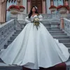 Charming Ball Gown Wedding Dresses Sweetheart Neck Long Sleeves Bridal Gowns Plus Size Sweep Train Satin Vestido De Novia