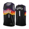 Devin 1 Booker Basketball Jersey Chris 3 Paul Mens DeAndre 22 Ayton 75th Anniversary Jerseys Black white shorts