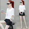 Sommer Korea Mode Frauen Kurzarm Lose Süße Chiffon Shirts All-matched Casual Oansatz Damen Tops Weiße Blusen S682 210512