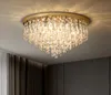 Lüks Modern Yatak Odası K9 Kristaller Avizeler E14 Tavan Lambası Altın / Krom Çelik LED Işıklar Art Deco İç Aydınlatma Armatürleri