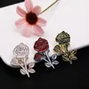 Fashion Flower Lapel Pin Women Badge Rose Flower Brooches Metal Pins Wedding Banquet Brooch Valentines Day Gifts